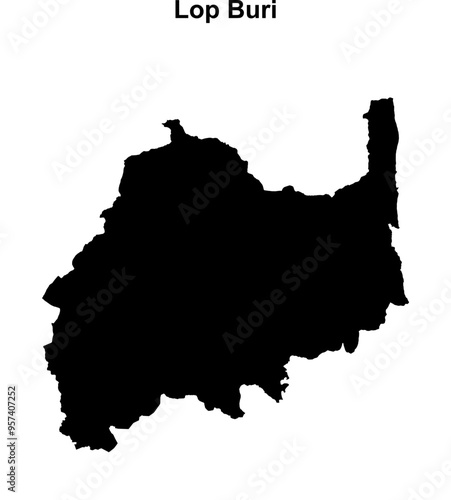 Lop Buri province blank outline map