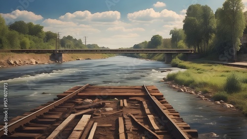 railroad crossrailroad crossing a river ing a river 