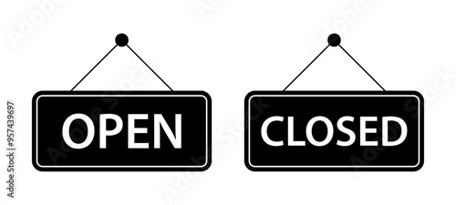 Open and closed sign set