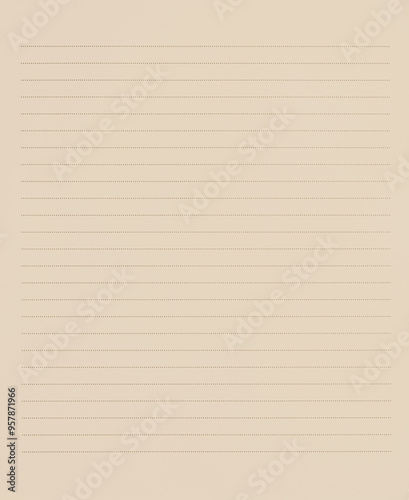 Blank lined vintage paper background, empty white paper.