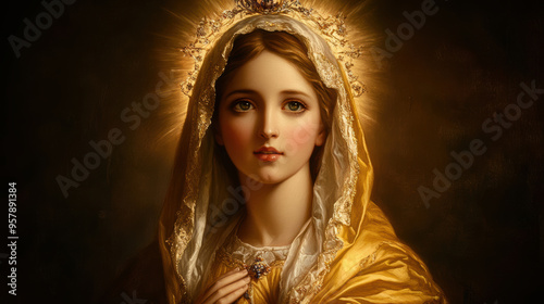 Immaculate Heart of Mary. AI generative.