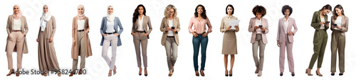 Diverse women full body png cut out element set