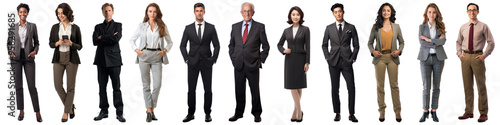 Diverse business people full body png cut out element set