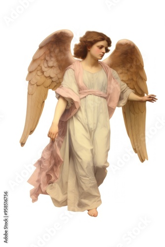 An angel adult white background representation.