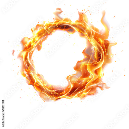 Fire Circle on Transparent Background