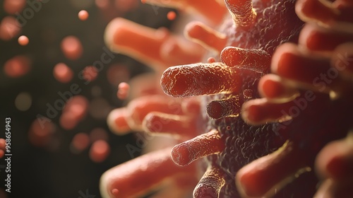 A highly detailed and realistic close-up of this bacteria: **Haemophilus influenzae** - Causes respiratory tract infections and, in severe cases, meningitis.