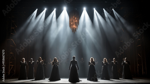 Shot of Choir on the opera stage, use natural light