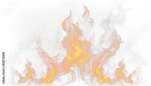 Fire flames isolated on transparent background PNG.