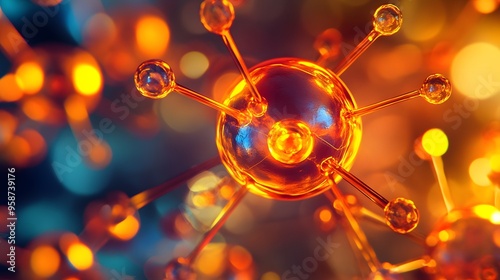 71. Detailed artistic view of a mineral molecule with energetic, pulsating atomic bonds