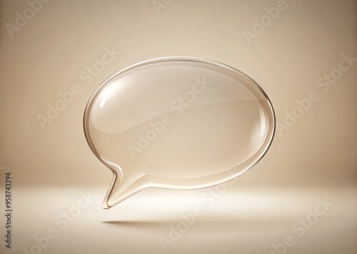 Translucent Speech Bubble Floating Over A Neutral Background, Allowing For Customization With Copy Or Graphics.