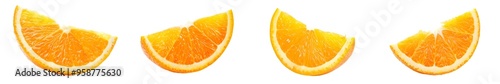 Ripe wedge of orange isolated on white background. Generative AI.