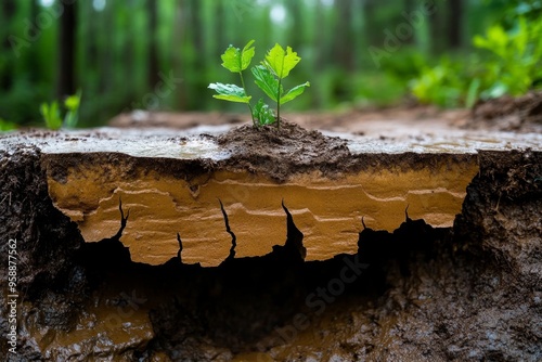 Acid rain, deforestation, weakening roots contributes to soil erosion and landslides