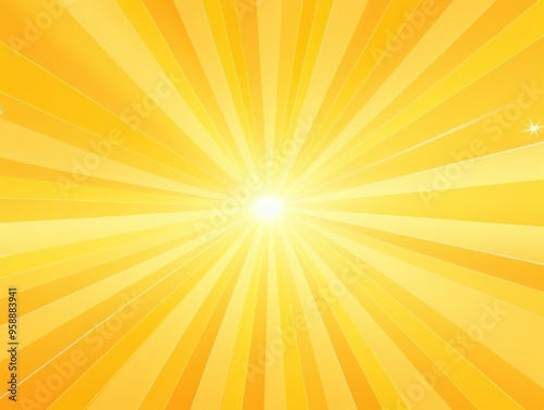 Sun rays background with gradient color, yellow and gold, vector illustration