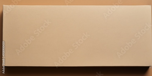 Tan blank paper isolated on white background, flat lay