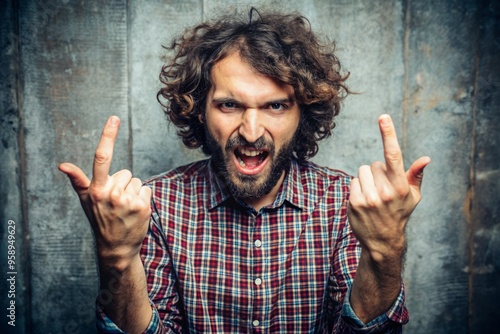 A humorous defiant gesture of a person displaying their middle fingers, conveying a lighthearted and playful attitude