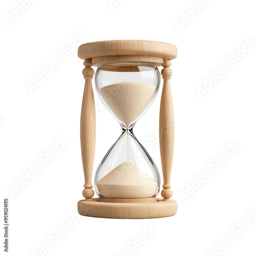 A classic hourglass with a wooden frame, symbolizing the passage of time and the importance of managing moments wisely.