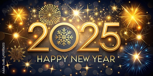 happy new year 2025 text effect design