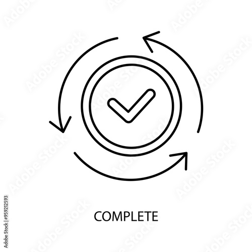 complete concept line icon. Simple element illustration. complete concept outline symbol design.