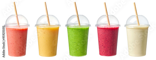 various colorful smoothies