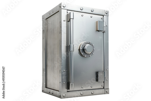 Metallic safe with combination lock Door Representing Security Protection isolated on transparent white background, clipping path