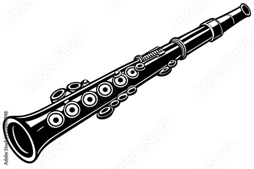 clarinet musical instrument with white background