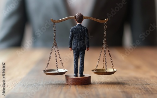 Conceptual image of business ethics, comparing good and bad choices with clear examples of ethical and unethical behavior