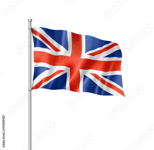 British flag isolated on white