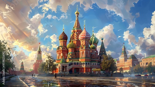 St. Basil's Cathedral, Moscow, Russia.