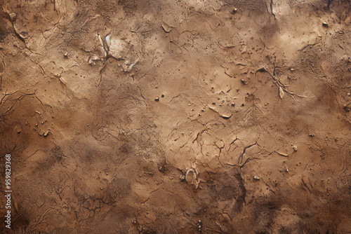 Processed collage old dry brown clay surface texture. Background for banner, backdrop or texture