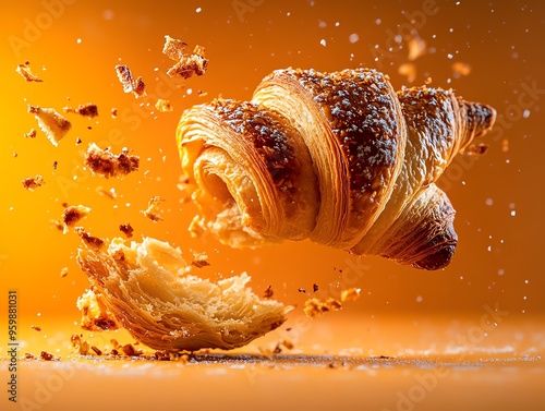 Croissant A flaky, buttery pastry that originated in Paris, France