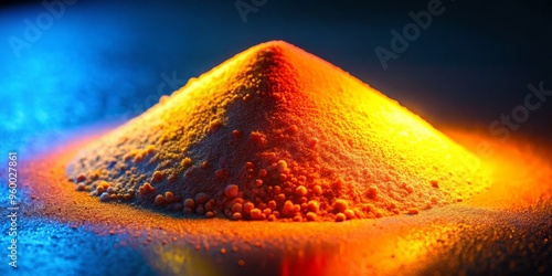 A close-up shot of a refractory coating sample, illuminated by a soft, diffused light source, showcasing its vibrant colors, fine grain, and subtle texture