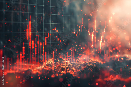 Abstract financial graph of global stock market crash