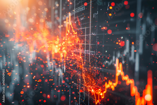 Abstract financial graph of global stock market crash