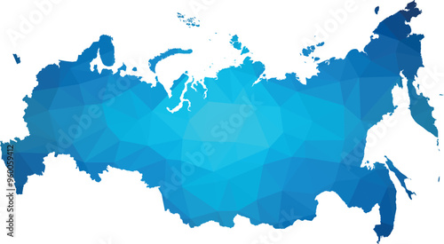 Russia Map geometric rumpled triangular low poly style gradient vector illustration