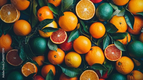 bright colorful citrus fruits fresh vibrant contrasting oranges lemons limes natural bold hues