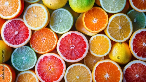 fresh colorful citrus fruits vibrant contrasting oranges lemons limes bright bold natural arrangement