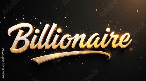 White and gold luxury billionaire text effect on black background