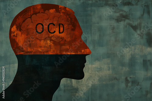 An abstract illustration depicts the mind of an OCD patient