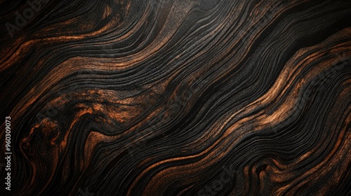 Rich ebony wood background with a glossy finish, showing deep, dark hues and minimal grain.