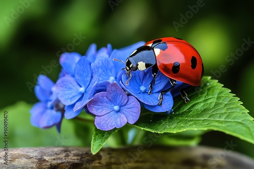 Ladybugs on hydrangeas, spotted backs, garden guardians help control pests naturally