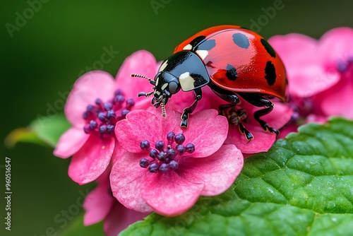 Ladybugs on hydrangeas, spotted backs, garden guardians help control pests naturally