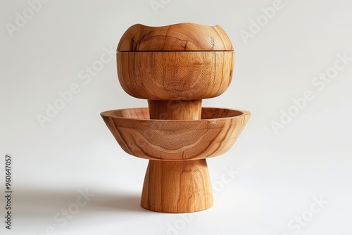 Wooden juicer with white background