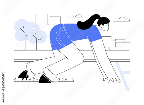 Track and Field isolated cartoon vector illustrations.