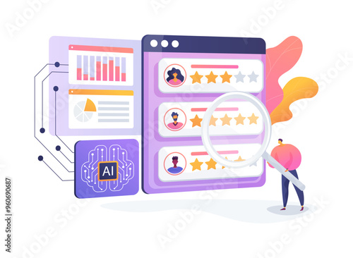 AI-Enhanced Customer Feedback Analysis abstract concept vector illustration.