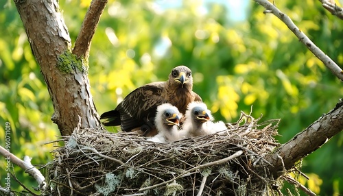 Eagle's nest with young birds