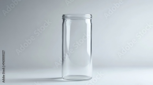 empty glass bottle on white background