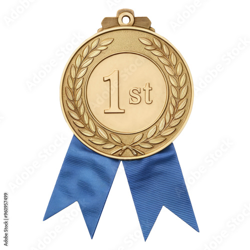 First Place , Gold Medal on white background