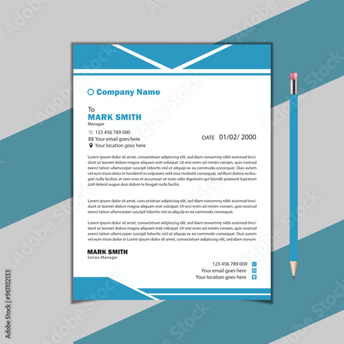 Business company Print rady folder letterhead template