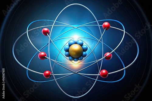 Circular Diagram With Electrons Orbiting A Central Nucleus, Illustrating The Structure Of An Atom According To Thomson'S Model.