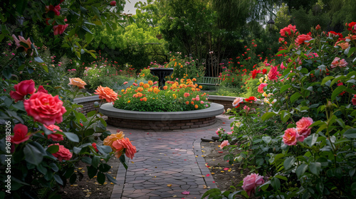 rose garden blooming rose